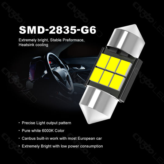 G6 Series Canbus 28MM Festoon LED Bulbs