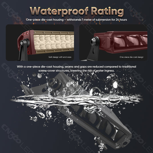 GT Series 10 Inch Dual Color Single Row Driving Light Bar