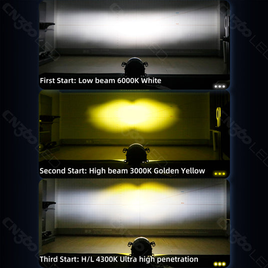 Universal OEM White and Yellow LED Fog Light Assembly Kit