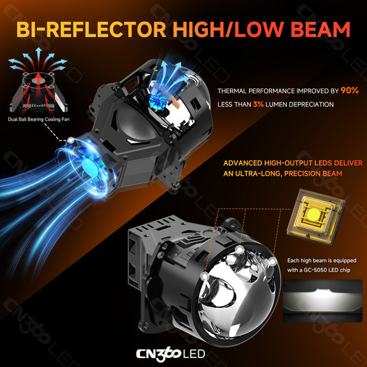 AP2 Series LD01185-A Ultra Long Beam Projector Headlight