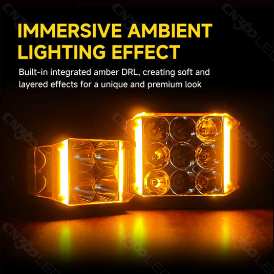 3064 Amber DRL LED Pod Work Lights