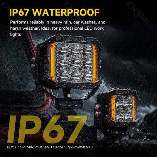 3064 Amber DRL LED Pod Work Lights
