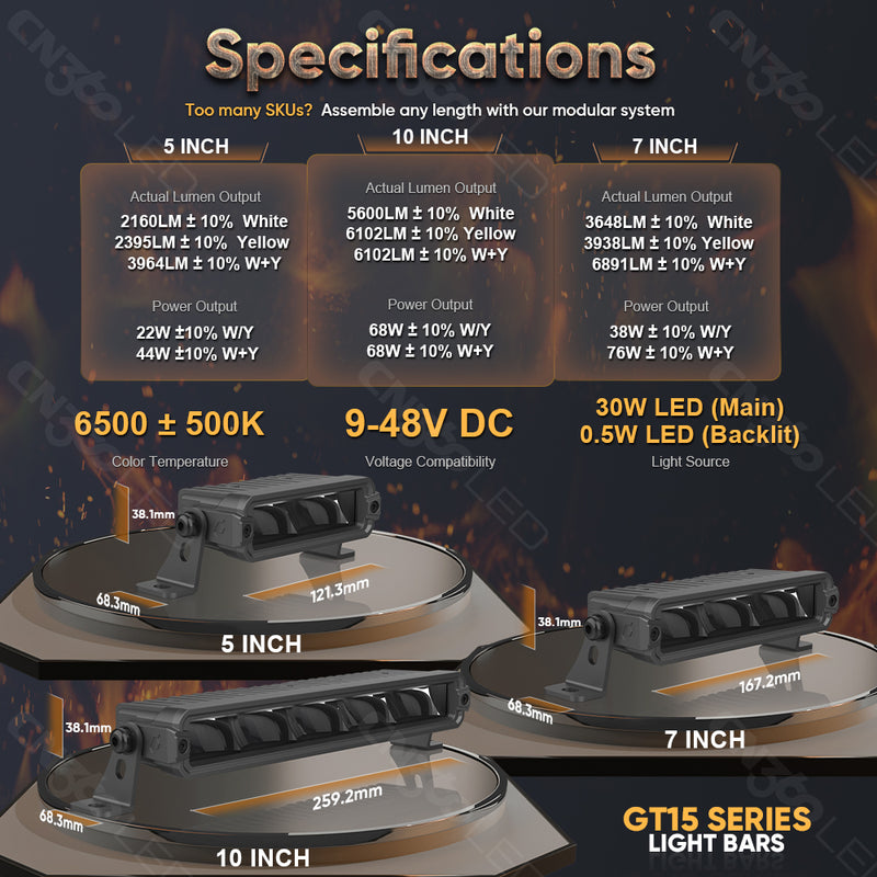 Load image into Gallery viewer, GT Series 10 Inch Dual Color Single Row Driving Light Bar
