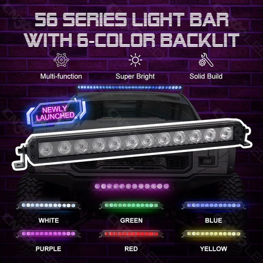 56 Series 41 Inch Combo Beam Projector Light Bar with Backlit