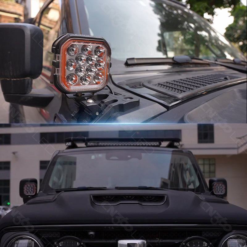 Load image into Gallery viewer, 3 Inches LED Work Lights with 3D Halo DRL Backlit
