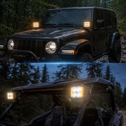 3064 Amber DRL LED Pod Work Lights