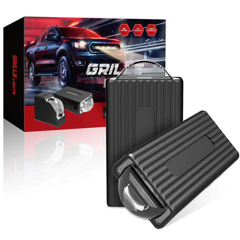 Load image into Gallery viewer, 12mm Ultra Thin LED Grille Lights IP67 25W Tri Color
