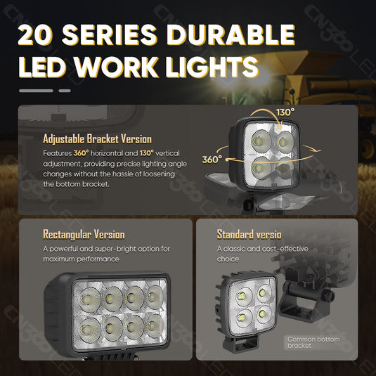 20 Series 2036 80W High Output LED Wide Flood Work Light
