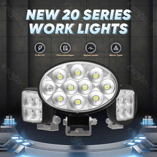 20 Series 2035 45W LED Wide Flood Work Light IP67 Waterproof