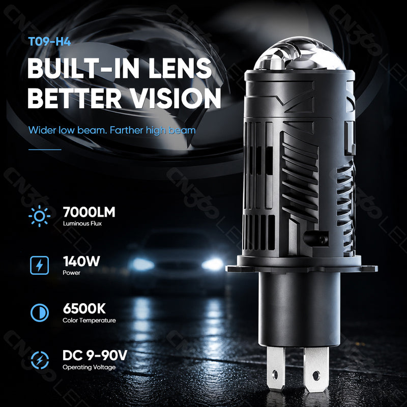 Load image into Gallery viewer, T09 Series H4/H19 LED Headlight Bulbs with Built-In Lens
