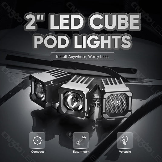 3050 Series 25W LED Tractor Flood Cube Lights