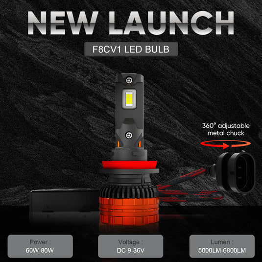 F8C H11 360° Adjustable LED Headlight Bulb