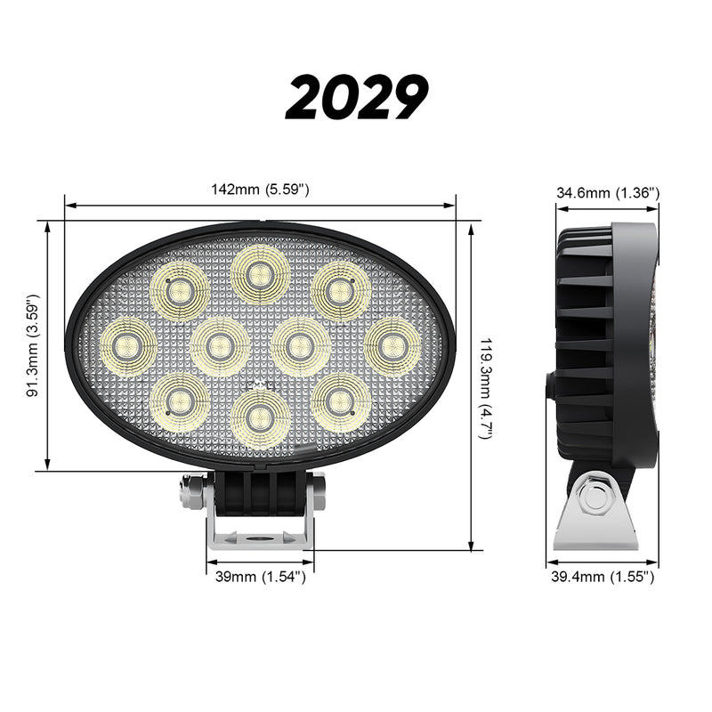 Cargue la imagen en el visor de la galería, 5.59 Inch 50W Oval LED Work Light with Flood Beam Wholesale
