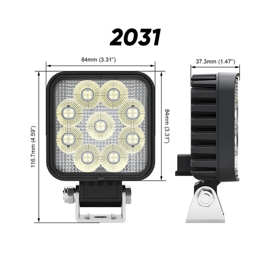 45W OSRAM Chips Flood Beam Pattern  LED Work Light