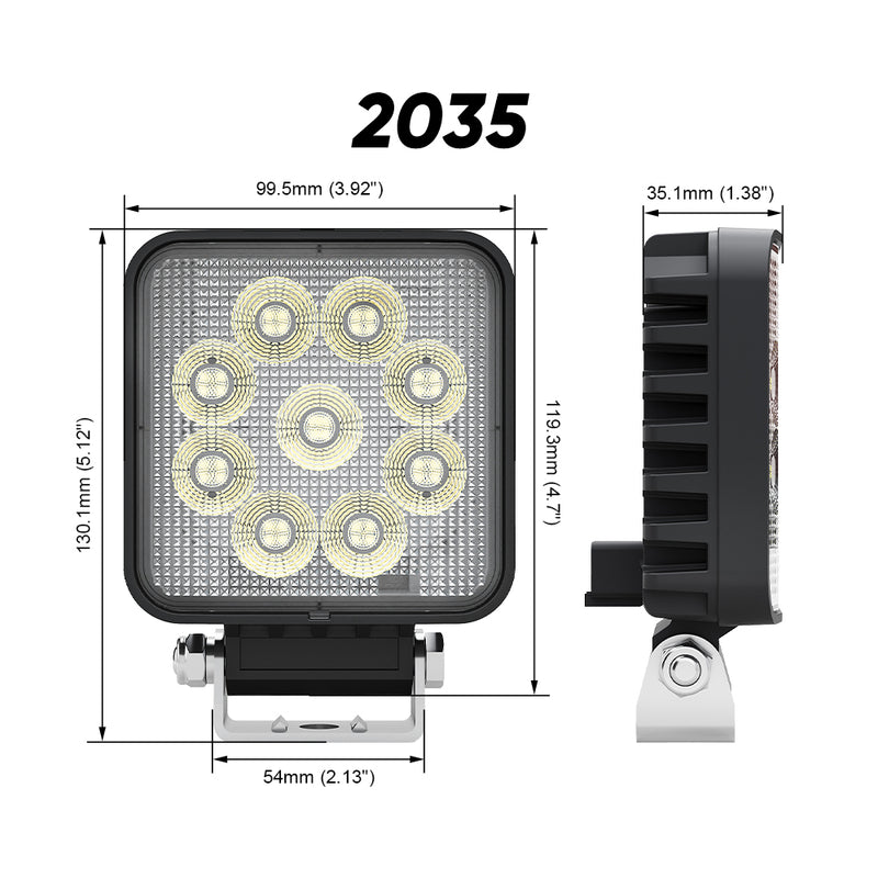 Загрузить изображение в просмотрщик галереи, 20 Series 2035 45W LED Wide Flood Work Light IP67 Waterproof
