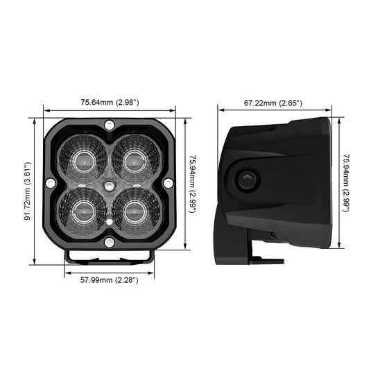 Whoelsale 3012 Series RGB Backlit LED Spot Work Light