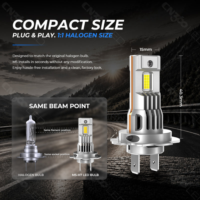 Загрузить изображение в просмотрщик галереи, M5 Series H4 Compact LED Headlight Bulbs

