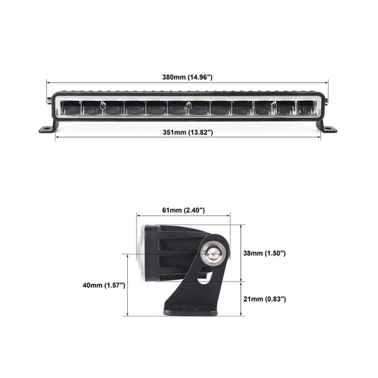 3014 Series 14 Inch Driving Beam Osram P8 LED Light Bar