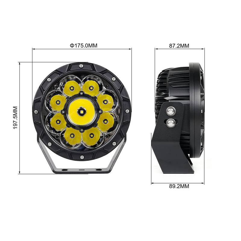 Load image into Gallery viewer, 7 Inches Round LED Spot Lights for Construction and Offroading
