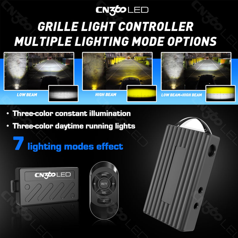 Load image into Gallery viewer, 12mm Ultra Thin LED Grille Lights IP67 25W Tri Color
