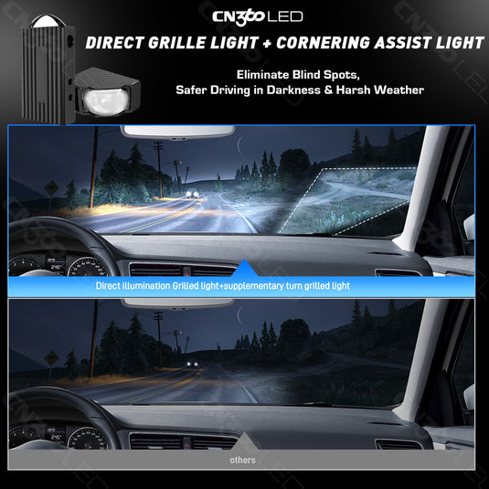 12mm Ultra Thin LED Grille Lights IP67 25W Tri Color