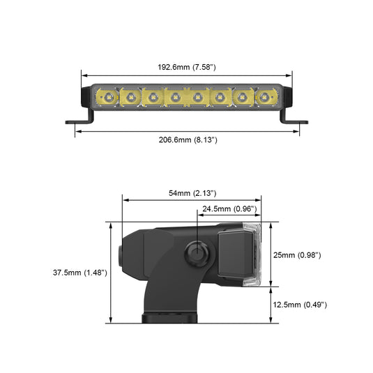 GL10 Series GL1007 7.6 Inch 72W LED Driving Light Bar