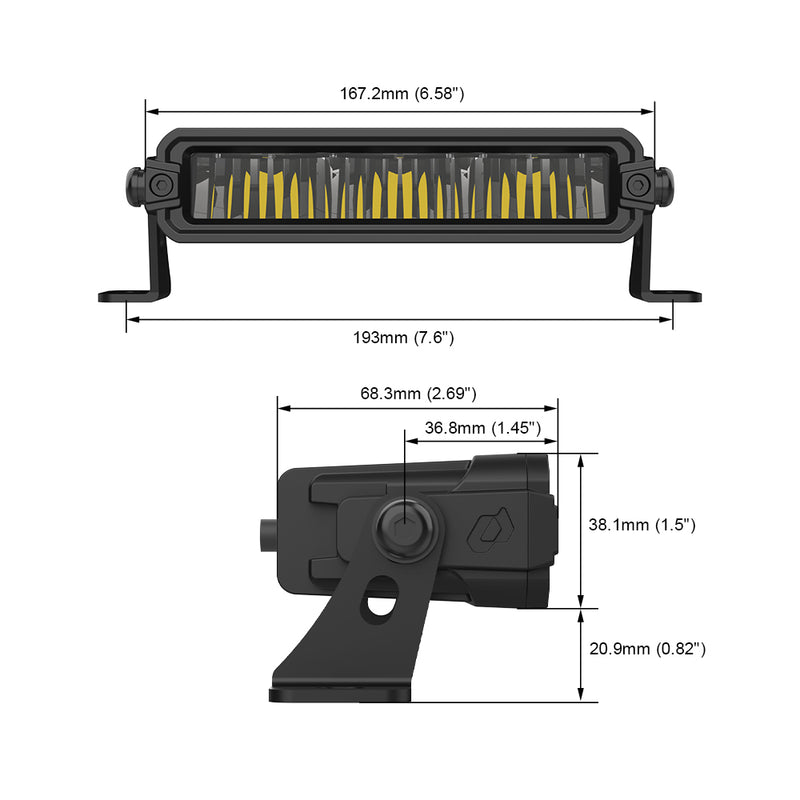 Load image into Gallery viewer, GT Series 7 Inch Dual Color Single Row Driving Light Bar
