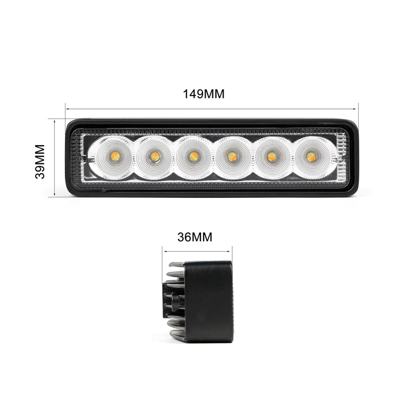 Load image into Gallery viewer, A1 Series 18W 6 Inches Small LED Light Bar White Amber Dual Color
