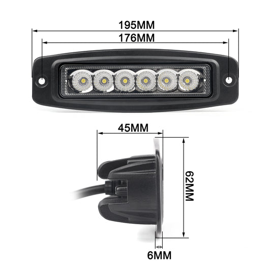 6 Inches Amber and White Flush Mount Mini LED Light Bar