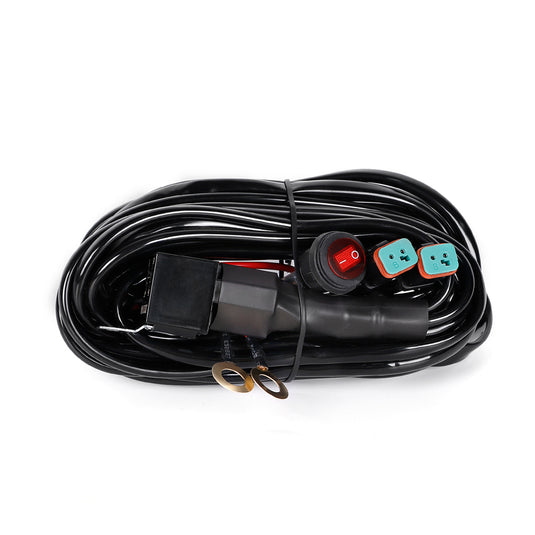 Universal LED Work Light Wiring Harness with 2 Outputs 3 Meters