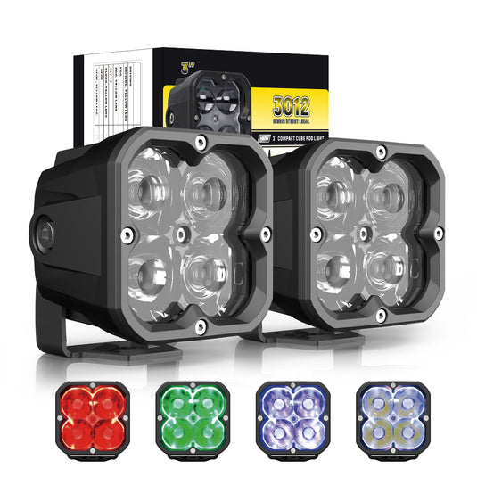 Whoelsale 3012 Series RGB Backlit LED Spot Work Light